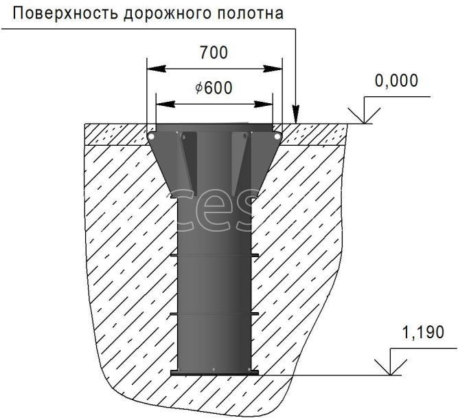 Столб противотаранный механический (боллард). ЦеСИС НИКИРЭТ